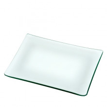 Plato rectangular transparente 